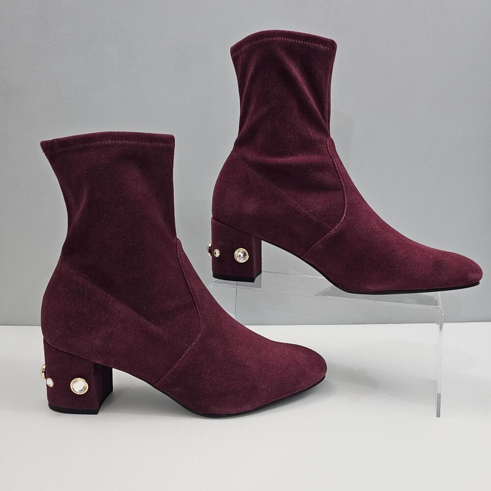 Stuart Weitzman Allshine Ankle Bootie Size 9 Wine… - image 4